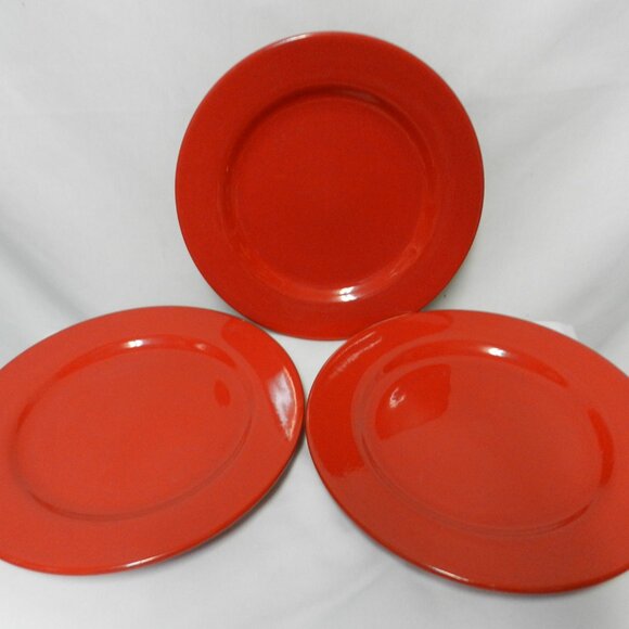 WAECHTERSBACH Fun Factory Germany Dinner Plate Set 3 red 10.7" dish safe ceramic - Picture 1 of 10